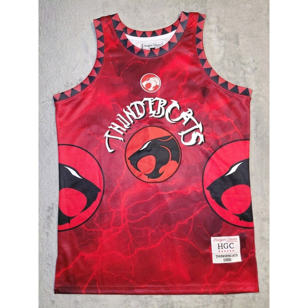 Thundercats Basketball Jersey Men's Large Red Lightning Headgear Classics 1985